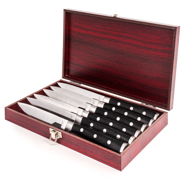 BergHOFF Classico 6Pc Steak Knife Set and Wood Storage Case Wayfair